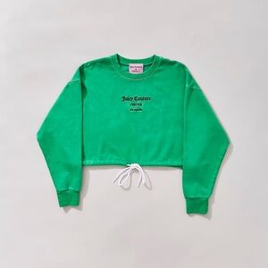 JUICY COUTURE 💚 Cropped Crewneck Drawstring Sweatshirt